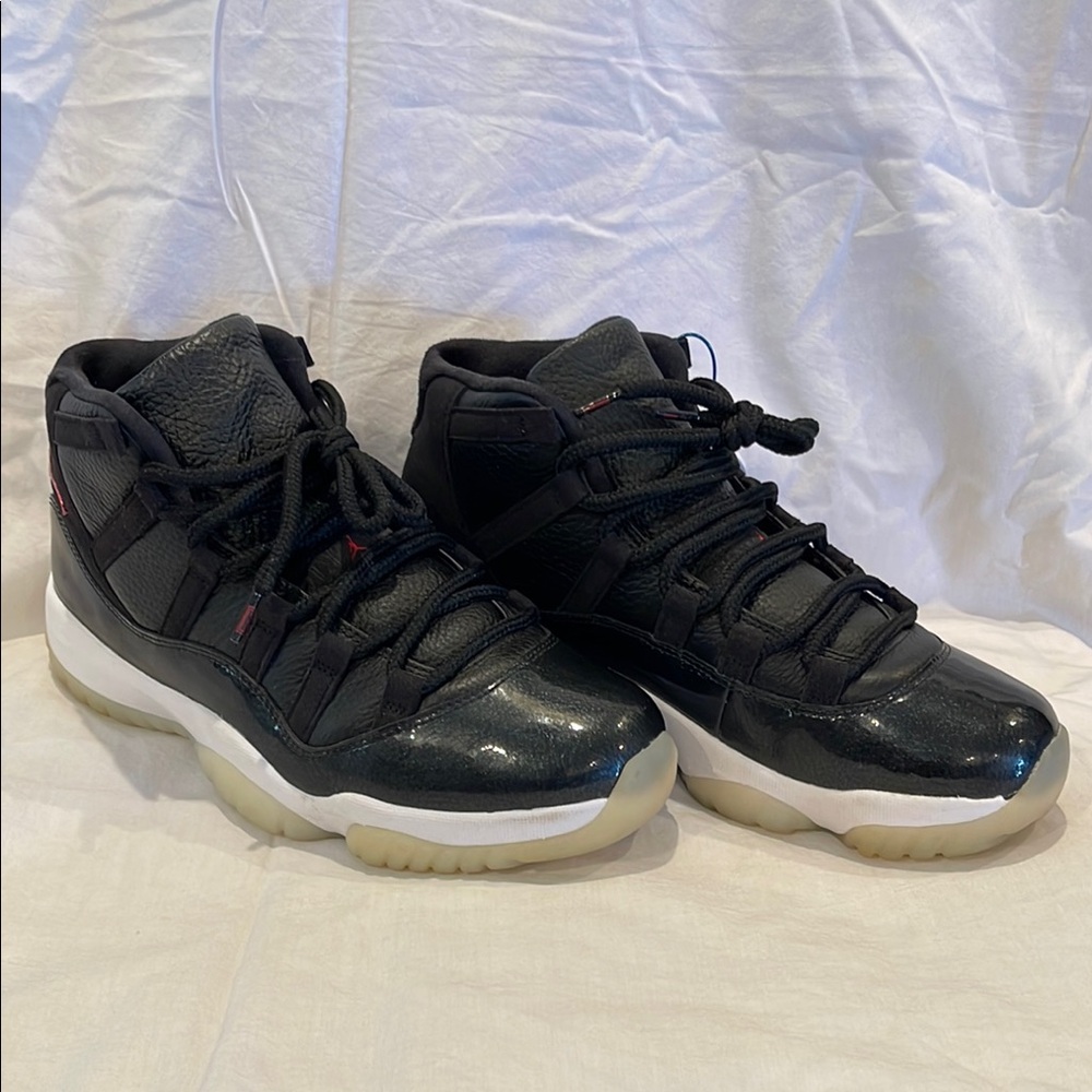 Retro Air Jordan 11 Black and White High-Top Sneakers